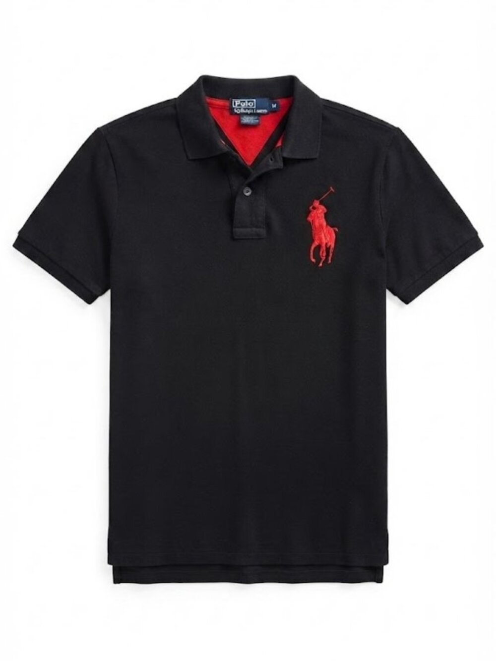 Polo Ralph Lauren Black Polo Shirt with Red Logo